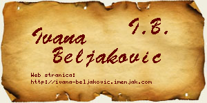 Ivana Beljaković vizit kartica